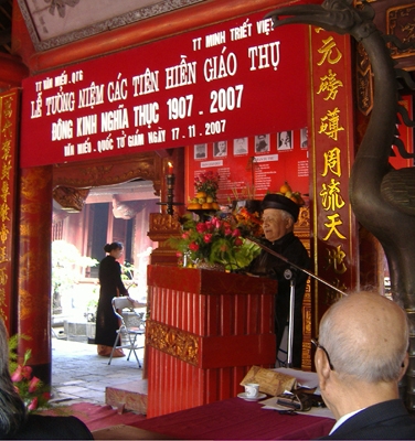 Văn tưởng niệm các Tiên Hiền giáo thụ Đông Kinh Nghĩa Thục (1907 - 2007)