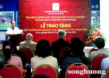 Hội bảo tồn di sản chữ Nôm trao giải thưởng Balaban 2011