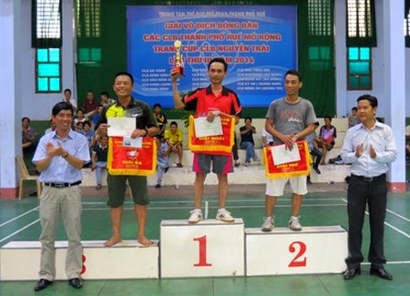 Bế mạc giải vô địch bóng bàn các CLB thành phố Huế mở rộng lần thứ III -2014