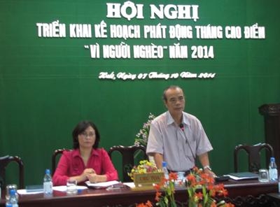 Triển khai kế hoạch phát động tháng cao điểm “Vì người nghèo” 2014   