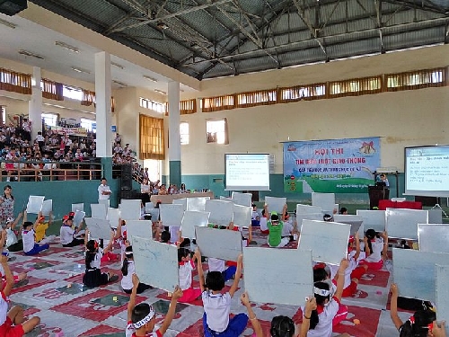 Hội thi “Rung Chuông Vàng” tìm hiểu luật Giao thông cho học sinh tiểu học và THCS trên địa bàn TP Huế.