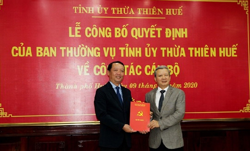 Phó Chủ tịch UBND tỉnh Phan Thiên Định giữ chức vụ Bí thư Thành ủy Huế, nhiệm kỳ 2020 – 2025