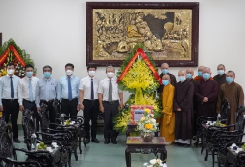 Lãnh đạo tỉnh thăm, chúc mừng Ban trị sự giáo hội phật giáo tỉnh nhân dịp Đại lễ Phật đản phật lịch 2565