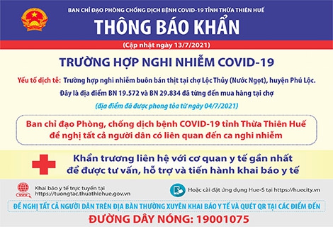 Thừa Thiên Huế: Phát hiện thêm một ca dương tính với Covid -19 