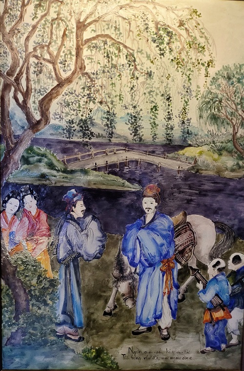 Triển lãm bộ tranh Kiều bằng nghệ thuật pháp lam Huế