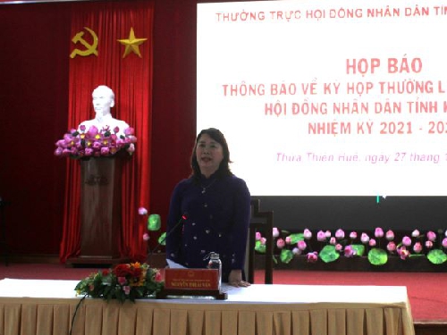 Họp báo kỳ họp thường lệ lần thứ 7, HĐND tỉnh Thừa Thiên Huế Khóa VIII, nhiệm kỳ 2021 – 2026.