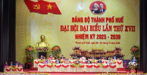 Khai mạc Đại hội Đại biểu Đảng bộ Thành phố Huế lần thứ XVII, nhiệm kỳ 2025 – 2030