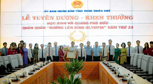 Tuyên dương – khen thưởng Võ Quang Phú Đức - Quán quân “Đường lên đỉnh Olympia” 2024