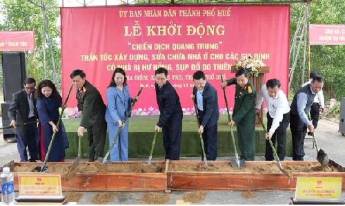 Lễ phát động, triển khai “Chiến dịch Quang Trung” thần tốc xây dựng, sửa chữa nhà ở cho các gia đình bị thiệt hại do thiên tai